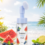 فیس واش فوم براش‌دار Fruit Glow سورنا 150 میل رنگ بلوبری هندوانه