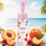 فیس واش فوم براش‌دار Fruit Glow سورنا 150 میل رنگ هلو بری